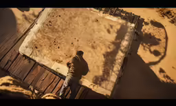 there is an aerial view of a man