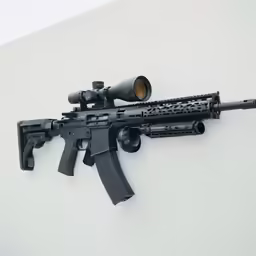 a rifle with sight scope on top of it