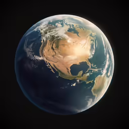 the earth in a view of the side of it from space