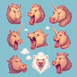 a bunch of animals that are next to each other