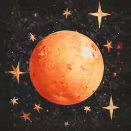 stars are falling off of a space like object