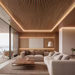a living room with a couch and a table