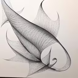 an abstract pencil drawing of a lily flower