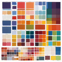 a sample book with the colors in each,an image of some colors in various shades