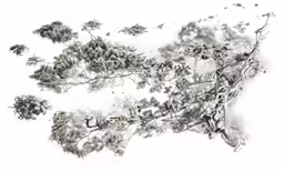an image of a painting with different trees in it