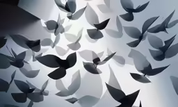abstract image of leaf shapes floating in water