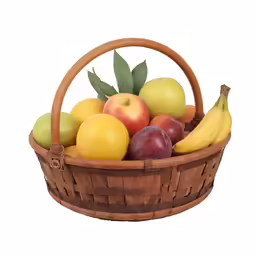 a basket with a variety of fruits in it