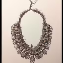 a necklace with lots of cage attached to it