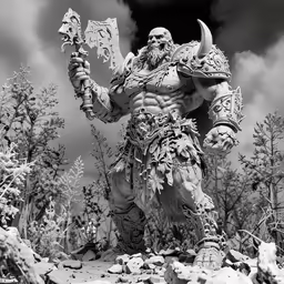an animated photo of a demon with horns