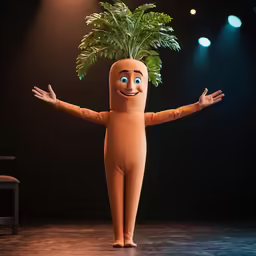 a carrot that is on top of a chair