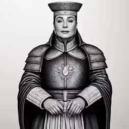 an illustration of a priest wearing a crown