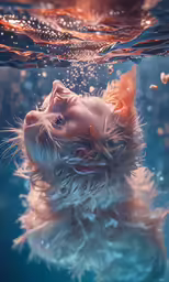 a dog that is swimming in some water