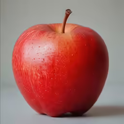 the apple is shiny and bright red
