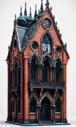 a close up of a very small church