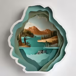 a piece of paper with a painting in it