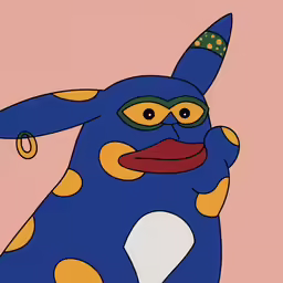 a cartoon of a blue penguin wearing a mask