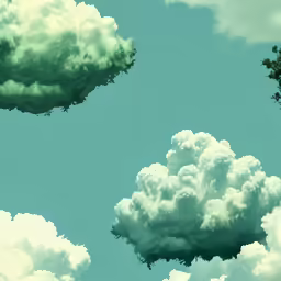 a lot of clouds flying over some trees