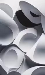 an abstract composition of wavy lines in white
