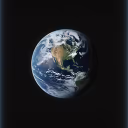 a view from space looking out to the earth