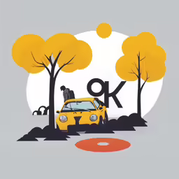 a car that is parked in front of trees