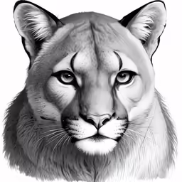a pencil drawing of a mountain lion