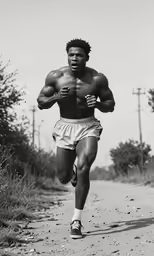 a man that is running in the dirt
