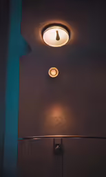 a close up view of a light on the wall