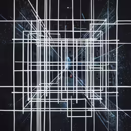 an abstract design with a black background