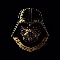 the logo for the star wars film on a dark background
