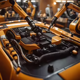 the hood of a large orange sports car
