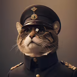 an image of a cat that is wearing a military uniform