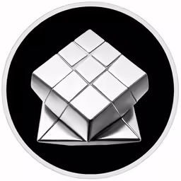 the emblem for the new coin, with some rubikt cubes in it