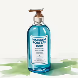 the bottle contains a lotion on a table