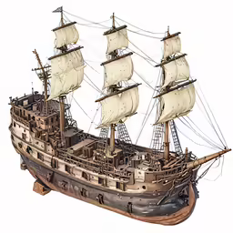 an old - fashioned sailing ship is depicted in this digital artwork