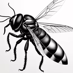 a flies with black and white wings on it
