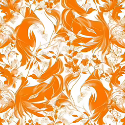 an orange and white background with some flowers