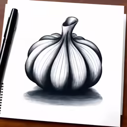 drawing a onion ball with colored pencils and markers