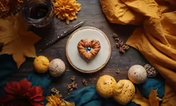 a pastry that is in the middle of some eggs