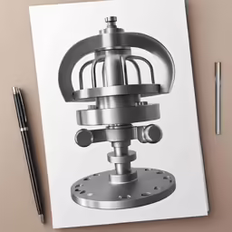 a piece of paper with a drawing of a mechanical device