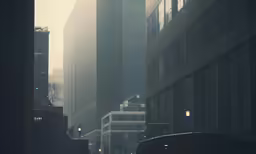 a city with tall buildings and cars in it