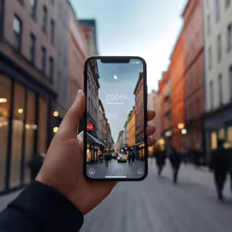 a person takes a selfie on their phone
