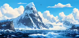 an image of the mountain range by some water
