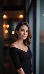 an image of a woman in a black dress