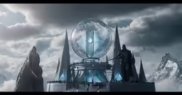 a sci - fie scene is featured in this artistic picture