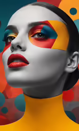 a woman wearing paint and a painted face
