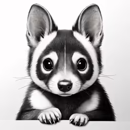 a raccoon on the edge of a poster