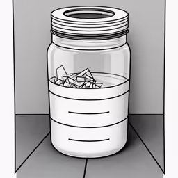 a can with cigarettes in it that is near a big jar
