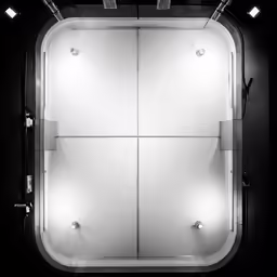 an illuminated panel in a room with lighting