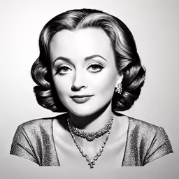 a black and white photograph of a woman wearing a necklace
