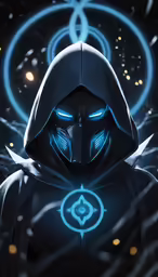 a man in a hoodie standing under a space like background